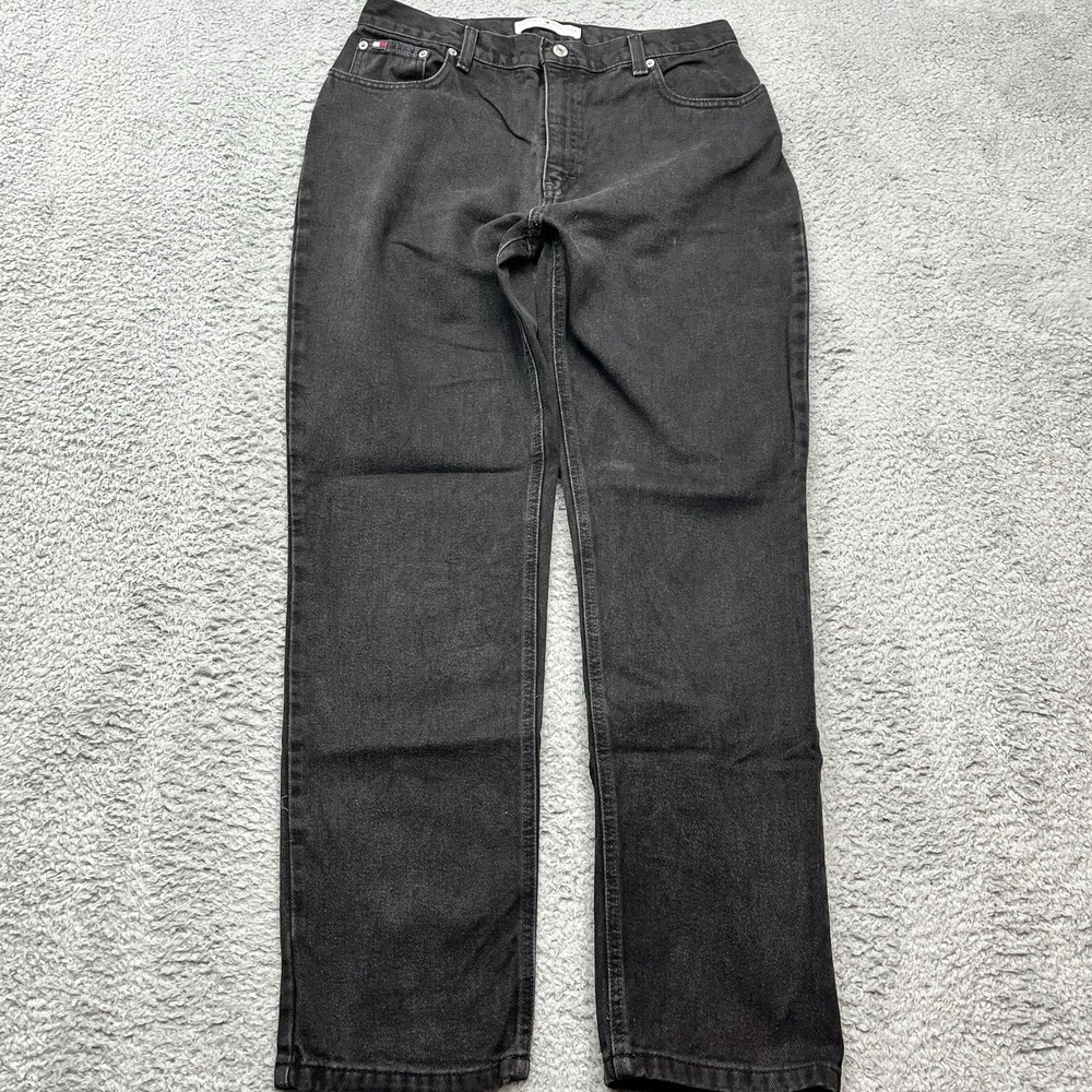 Tommy Hilfiger Boyfriend Jeans Womens 12 Relaxed Straight Leg Vintage Y2K Black‎